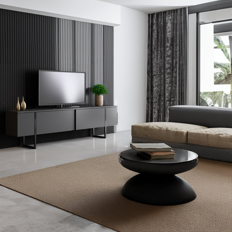 Krisann TV Stand For TVs Up To 78'', Anthracite/Black