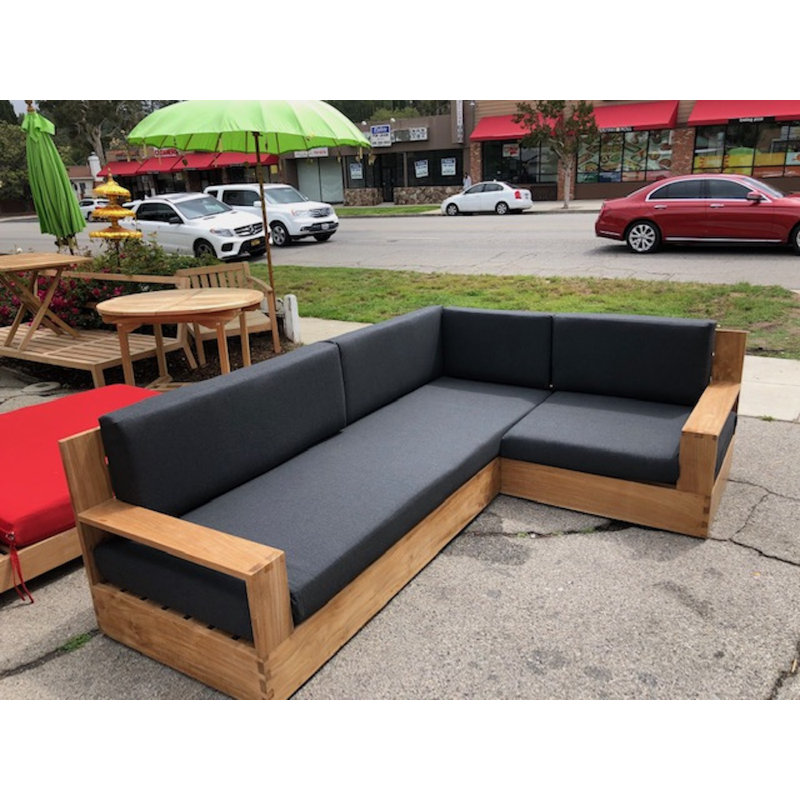Aulbree 92'' Wide Patio Sectional with Cushions