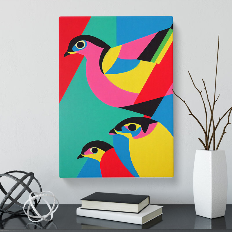 Birds Pop - Wrapped Canvas, 76cm H x 50cm W x 3cm D