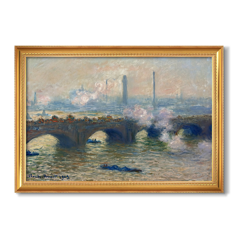 Waterloo Waterloo, Gray Day, 1903 - Claude Monet - Toile encadrée sur mesure, Dimensions intérieures 24 po x 34 po
