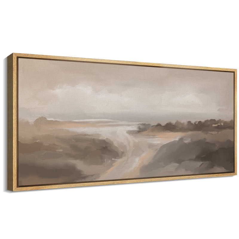 Tan Brown Abstract Landscape Artwork, Neutral Wall Pictures, Giclee Canvas Digital Print Extra Large Framed Wall Art, Natural