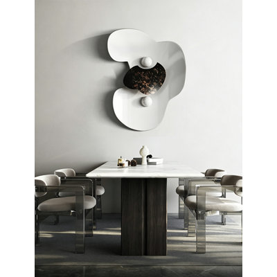 Modern Light Luxury Metal Wall Decor, Irregular Cloud Shape 3D Wall Sculpture with Two Color Options for Bedroom Headboard Wall