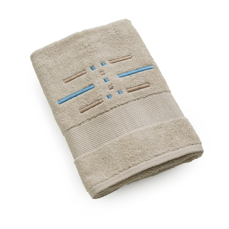 Ardus Plush Hand Towel, Sand/Blue