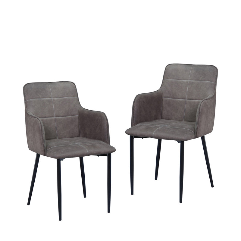 Polyuréthane brun anthracite avec pieds en métal noir (2 par boîte)
