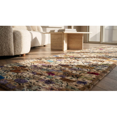 Tapis de couloir crocheté brun