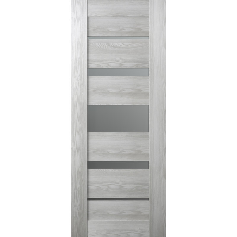 Panneau de porte intérieur en bois manufacturé et en verre givré Avon 07-03 Vetro, 35,875 po x 83,225 po, Chêne Veralinga