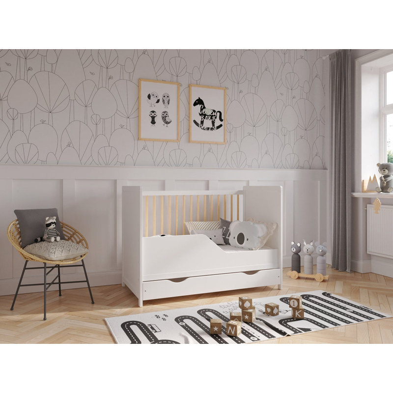 Ignatius Cot Bed, White/Pine