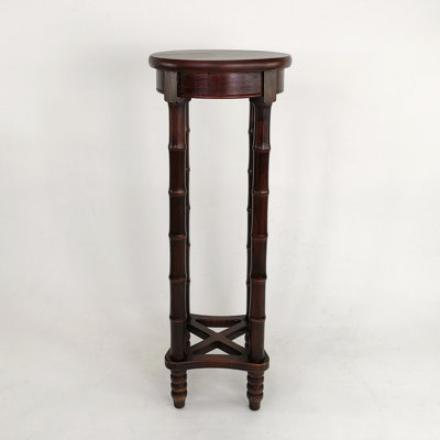 Bamboo styled pedestal with two layers