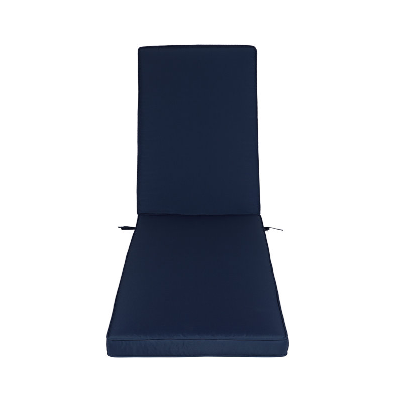 Outdoor Lounge Chair Mat - Navy Blue, , Fade Removable Covers, High Resilience Sponge Filling, Practical Design Patio Chaise Cushion , Protected, Cover, Convenient Straps