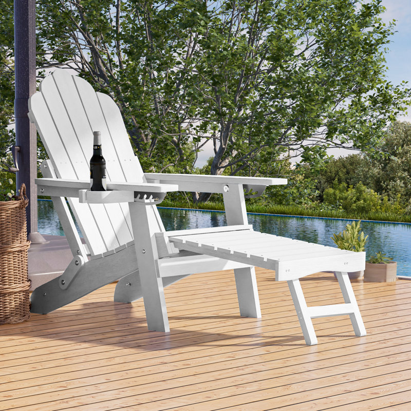 Weather Resistant Folding Adirondack Chair, White
