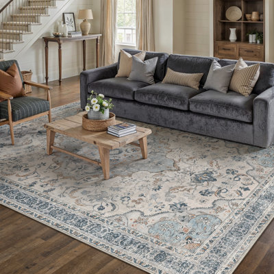 Eleanor Vintage Oriental Washable Area Rug With Non-Slip Backing