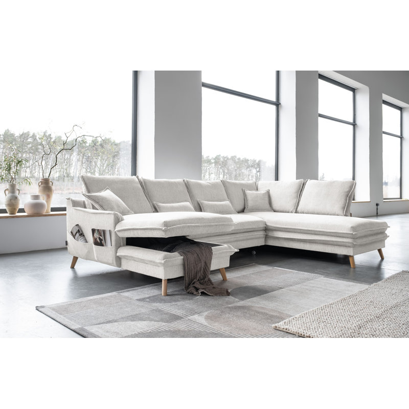 Charming Charlie Limited 8 Seater Sofa Bed, Right facing, Beige
