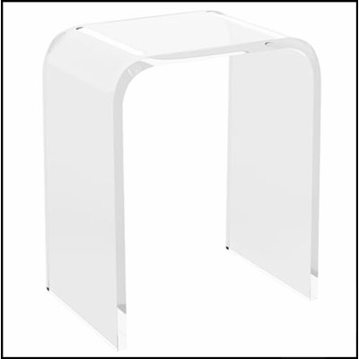 Table de bout contemporaine carrée en Lucite transparente avec bords en cascade pour petits espaces de vie