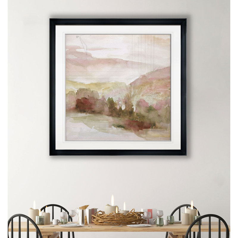 " Windscape II ", 17.5" H x 17.5" W x 1.5" D, Black Plastic Framed