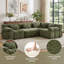 Canapé d'angle modulaire 4 places réversible en chenille, 113,8 po (289 cm), sans ossature apparente, revêtement en chenille, aucun assemblage requis-178798044