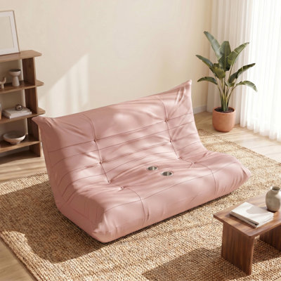 Fauteuil à billes 66,5 po, fauteuil à billes en mousse viscoélastique avec faux, fauteuil à billes pour salon, bureau de chambre à coucher