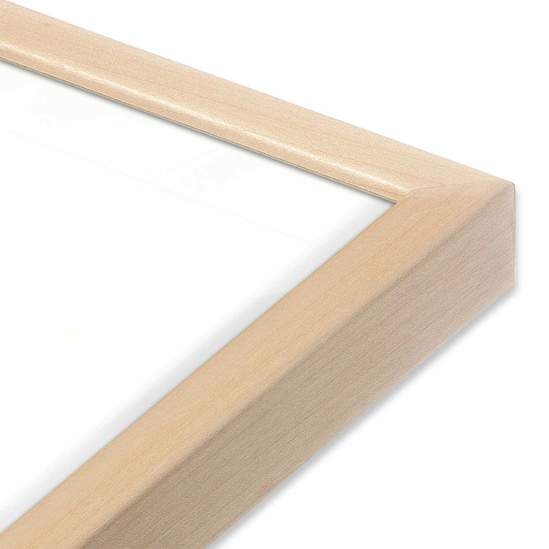 Élégantes feuilles grises I print, Cadre en érable brut ouvert, H 11 po x l 9 po