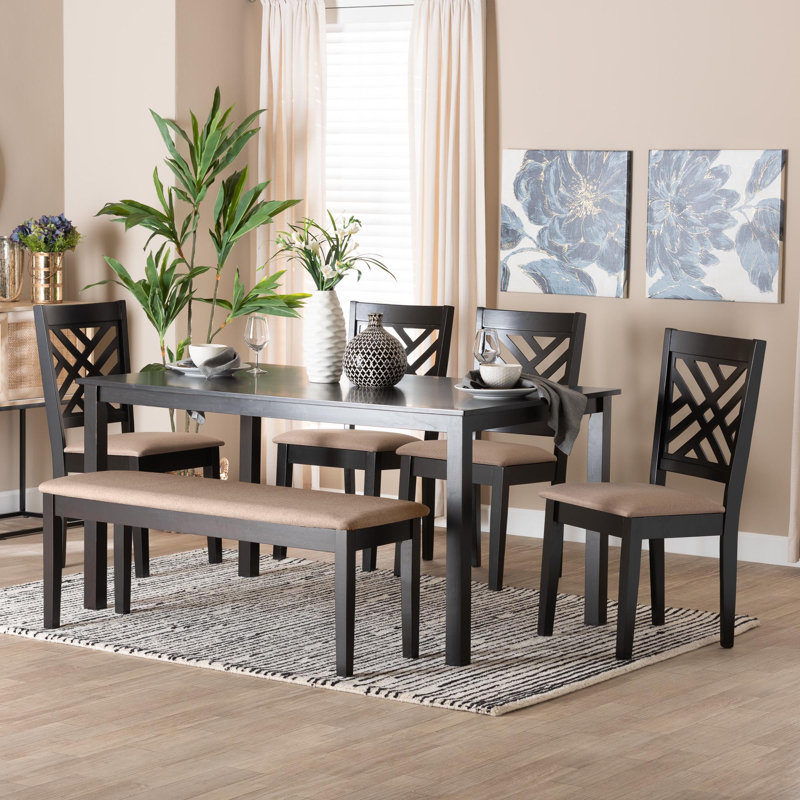 Haisten 6 - Person Four Leg Dining Set