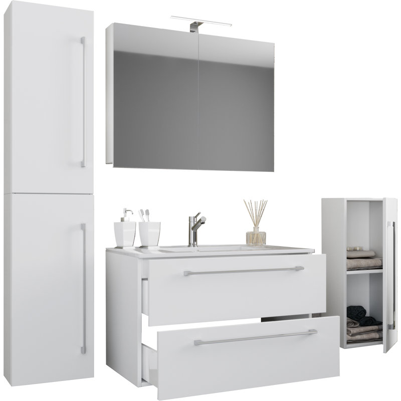 Anikin Bathroom Furniture Suite, Brown