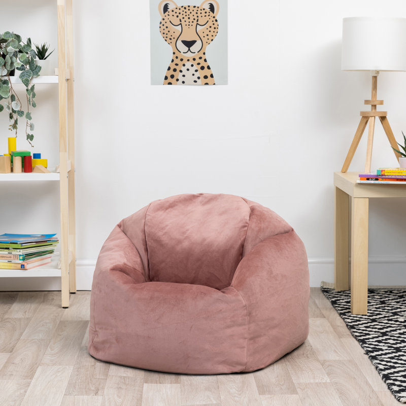 Kids Kingston Velvet Bean Bag, Dusk Pink