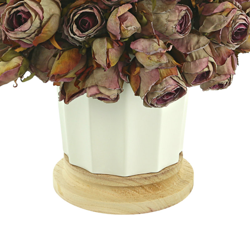 Centre de table Roses en pot, gris