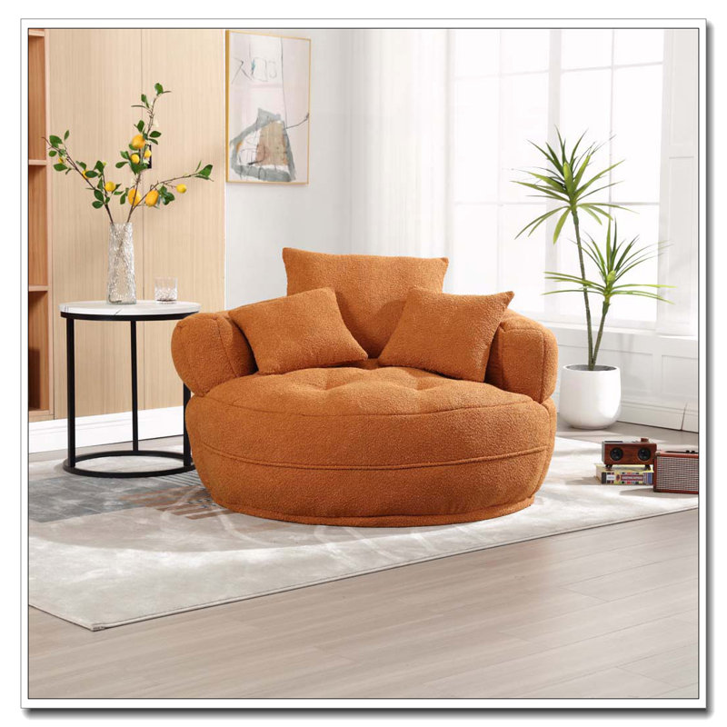 Fauteuil Boucle rembourré, sans assemblage, Orange