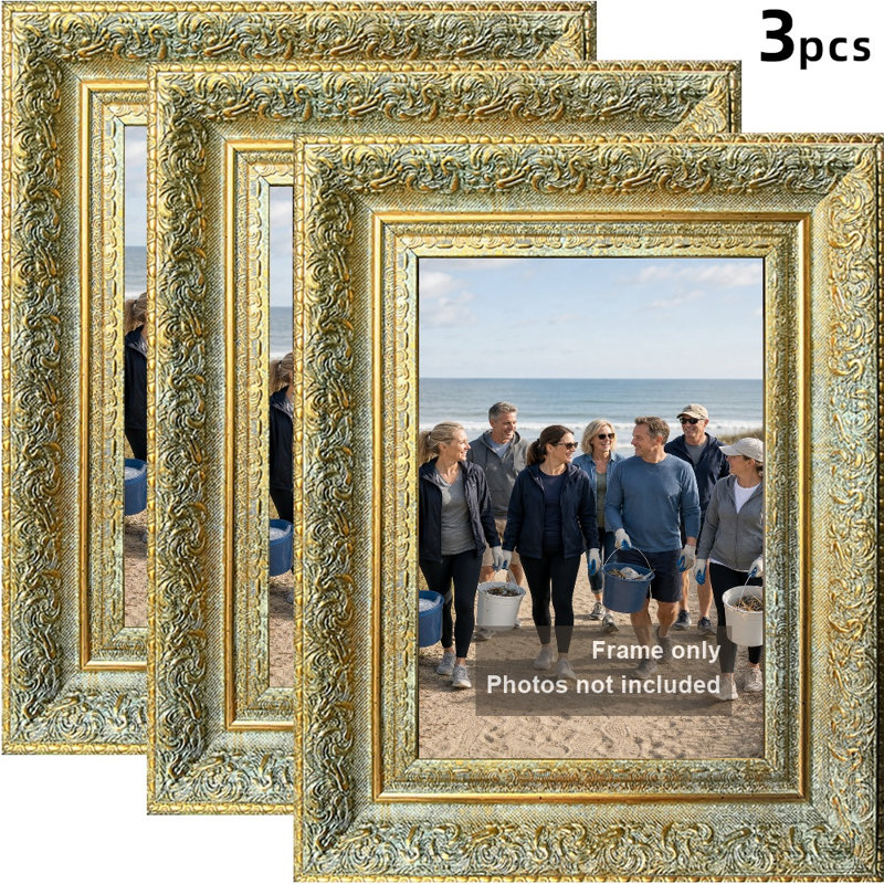 Cadre photo 3 pièces 5 "x 7" noir pour décoration de mariage, Black, 3, 5" W x 7" H