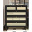 Commode d'appoint en bois avec 4 tiroirs en rotin et pieds en bois