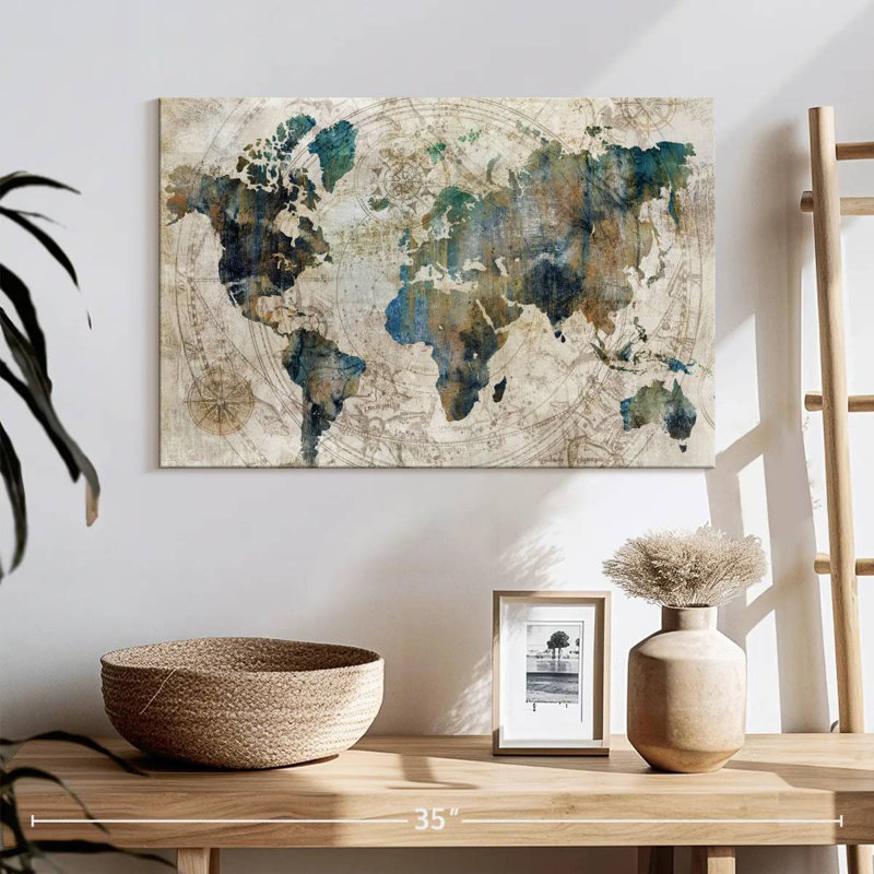 Aliaz Stained Celestial Map, 16" H x 24" W