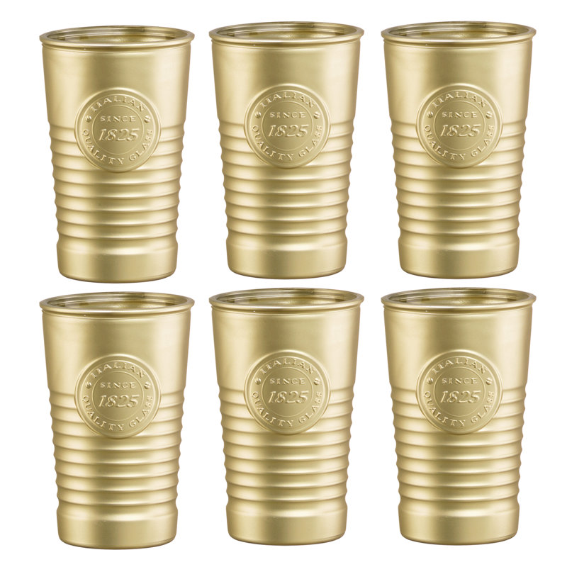 325ml Drinking Glass, 6, Gold