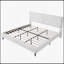 Lit simple moelleux blanc simple et moderne avec dossier confortable et structure stable, idéal pour les chambres confortables et élégantes-873194741-873194736