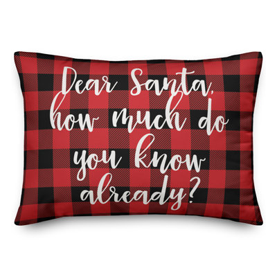  Coussin lombaire à carreaux Dear Santa in Buffalo