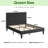 Velvet Upholstered Platform Bed With Headboard & Wooden Slats-164094164-164094166