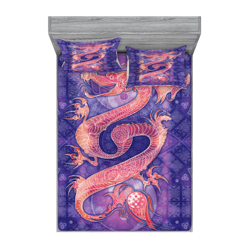Dragon Microfiber Sheet Set, Full Sheet Set with Fitted Sheet