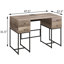 Modern Rustic Office Desk With 4 Storage - Oak And Black Port Charging Metal Sled Base For Stability
