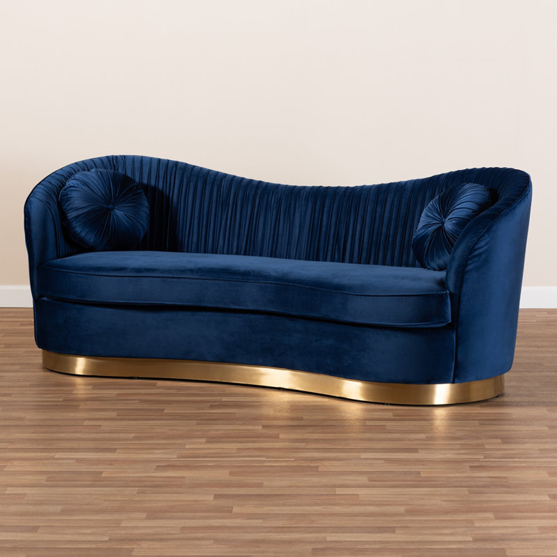 Canapé en velours bleu royal Dermot Glam