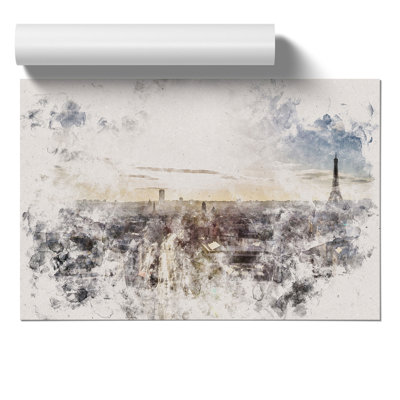 Paris Skyline Watercolour - Frameless Print