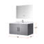Meuble-lavabo gris foncé de 36 po x P 22 po pour comptoir de salle de bain, comptoir en marbre de culture, robinet, miroir à DEL, grattoir et teinture 22 D, dessus, résistance-897691822