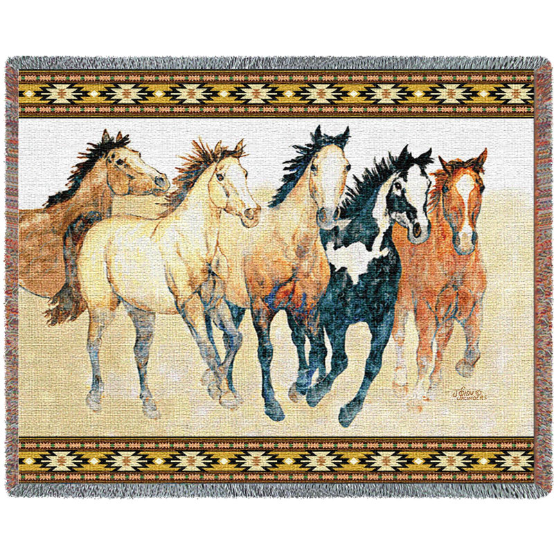 Couverture Pure Country Weavers Stepping Out par John Saunders - Cadeau pour les amoureux des chevaux - Jeté en coton tissé Western