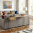 Rectangular White Faux Marble Console Table With Storage For Entryway Hallway Living Room