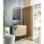 Combinaison de meuble-lavabo mural 24 po avec porte-serviettes noir, blanc et jaune