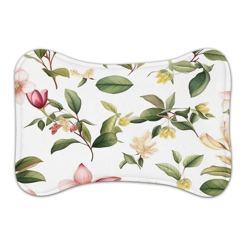 Tapis d'alimentation Old-World Florals - forme d'os