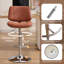 Tabouret de bar pivotant à hauteur réglable, siège en similicuir avec structure en métal pour comptoir de cuisine (orange, ensemble de 3)-775643301-775643300