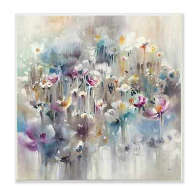 Doux champ floral arrondi - impression