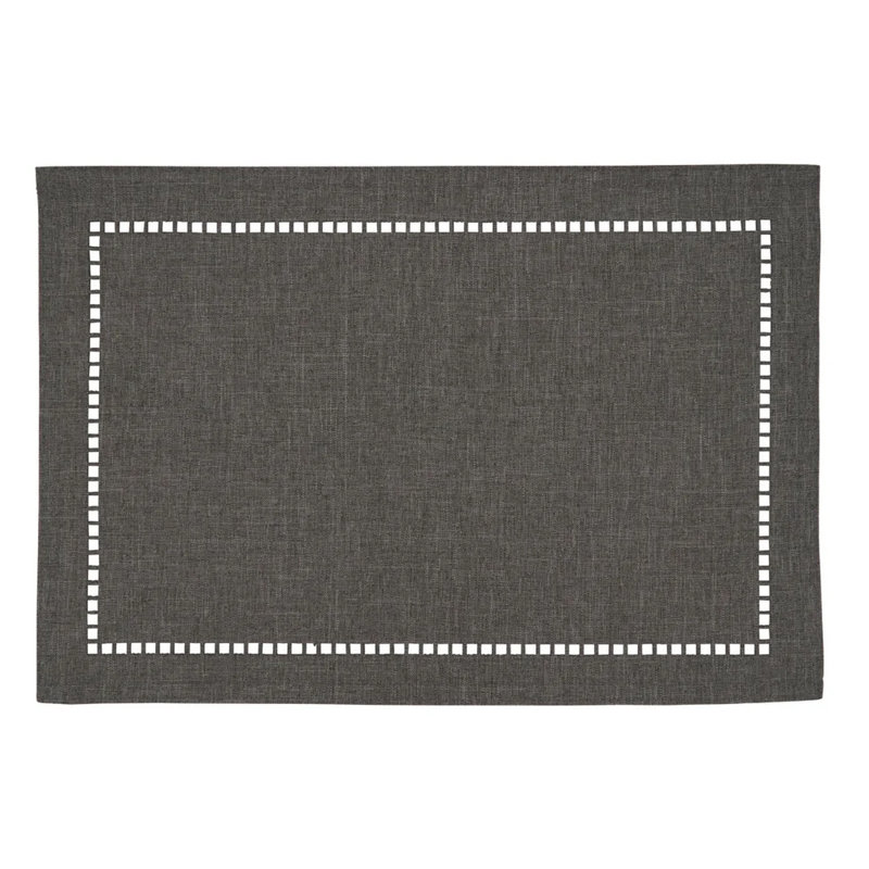 Leiker Polyester Rectangle Placemat, Charcoal