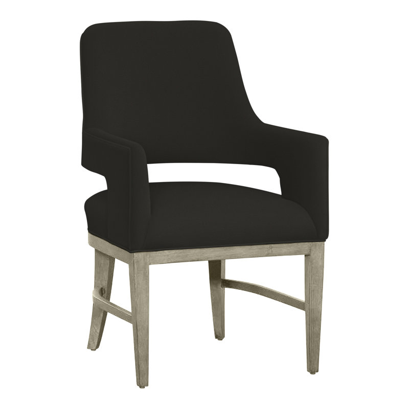 Chaise avec accoudoirs Josie, Perigold montage onyx, Amande chamois