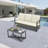 2-Piece Wicker Patio Conversation Set with Cushions & Coffee Table-1102884738