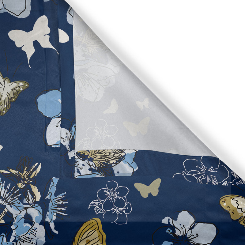 Rideau à œillets à motif floral moderne 50 po x 96 po Dakota Fields, L 50 po x L 108 po