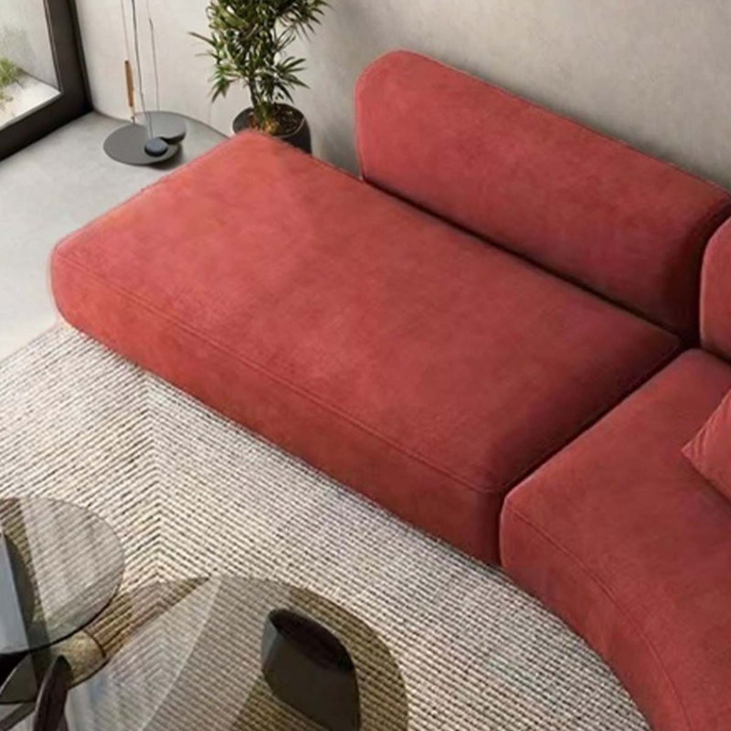 Rust red simple sofa coffee table combination