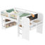 Lit mezzanine avec bureau et tableau noir, conception multifonctionnelle en bois massif-125179377-125179379